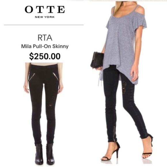 NWT RtA PULL ON MILA SKINNY JEANS SZ L - Picture 1 of 12